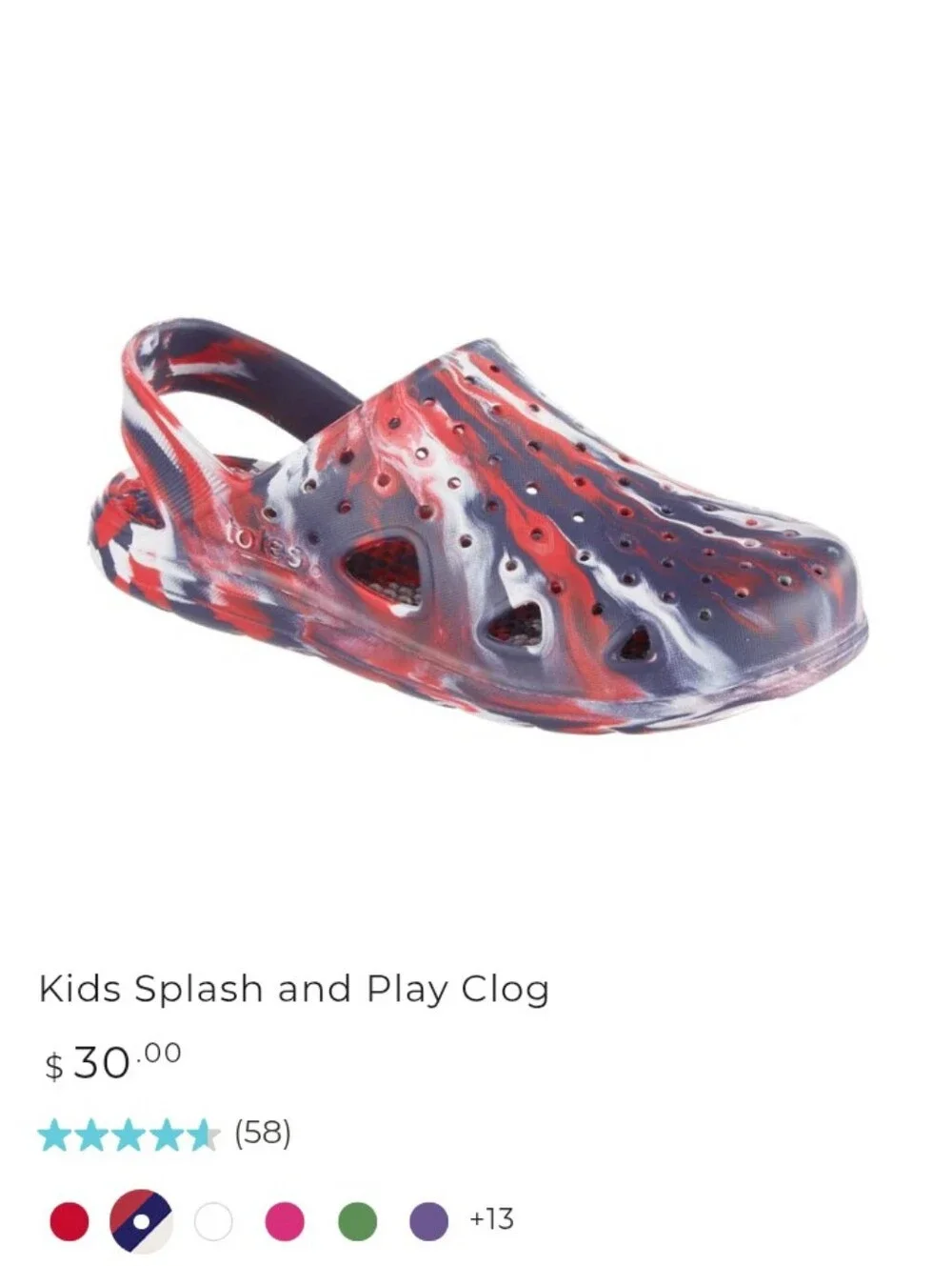 Totes Everywear Toddler Water Shoes 5-6